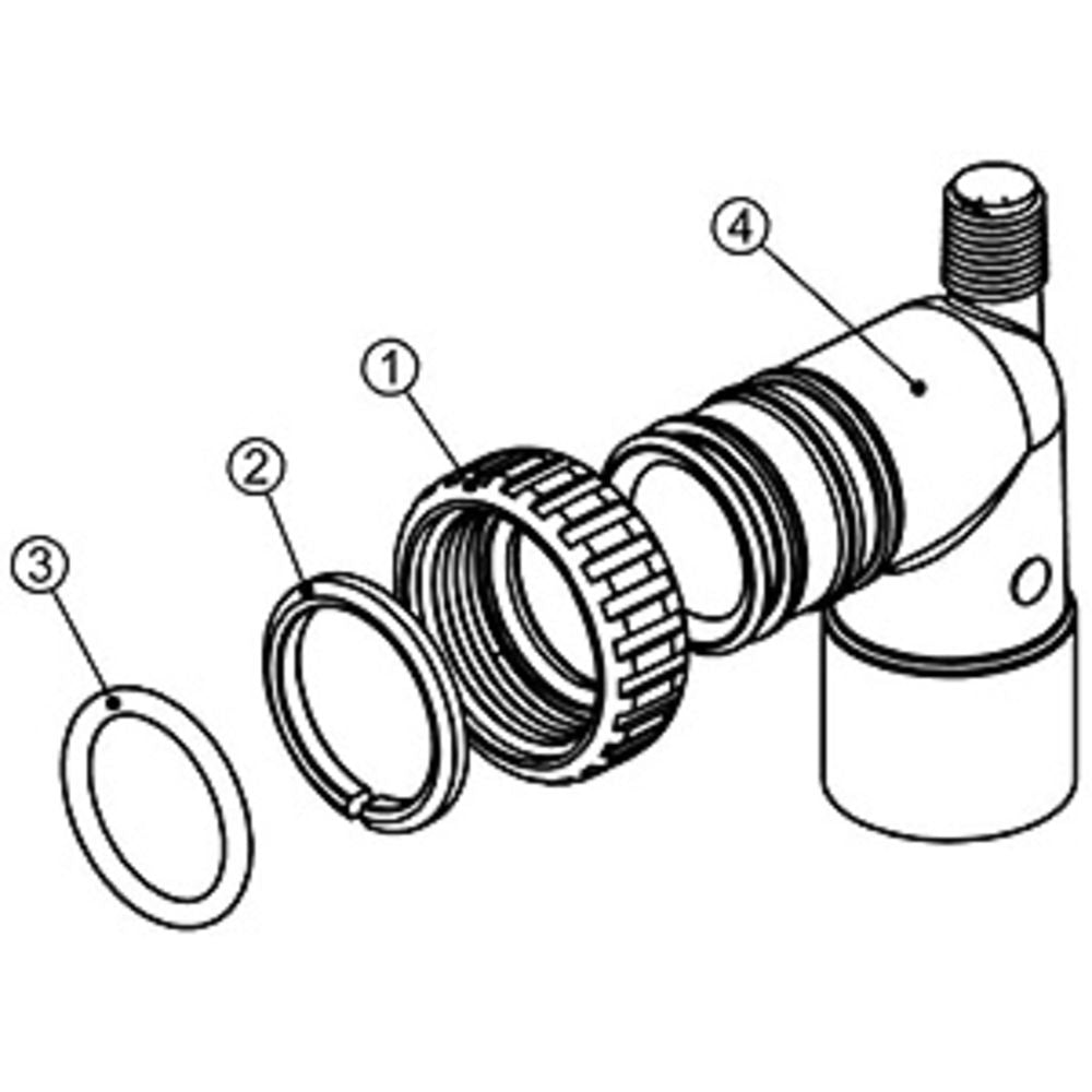 Clack WS1 V3007-01 PVC Solvent Elbow 3/4" & 1" Assembly