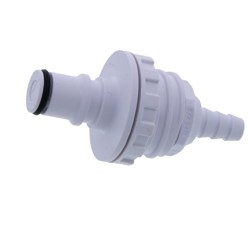 NS4D4200406 ABS Valved Panel Mount Hose Barb Coupling Insert 1/4 ID Barb