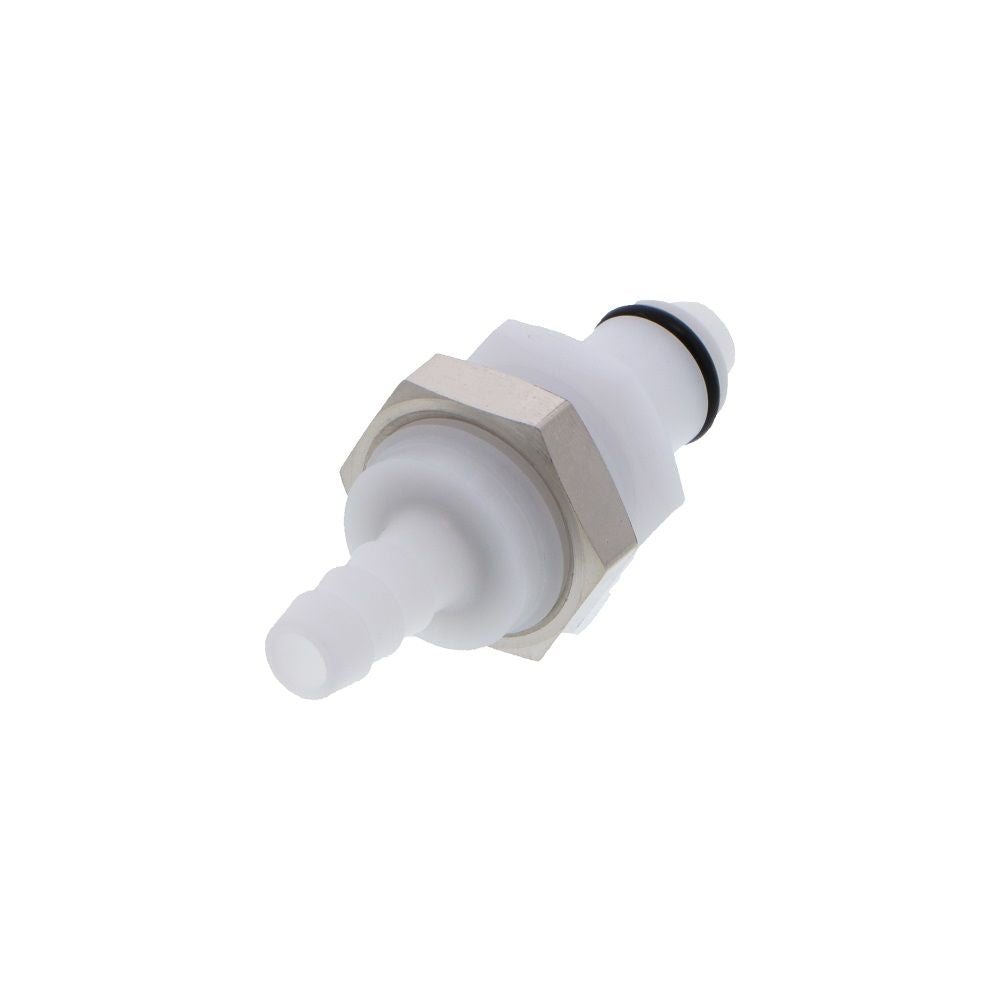 PLCD42004 Valved Panel Mount Hose Barb Coupling Insert 1/4 ID Barb