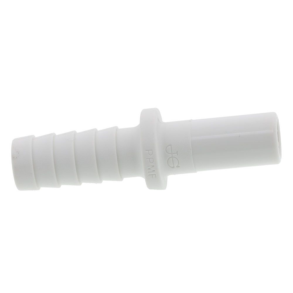John Guest Polypro Tube to Hose Stem - 3/8 OD Stem x 3/8 ID Barb