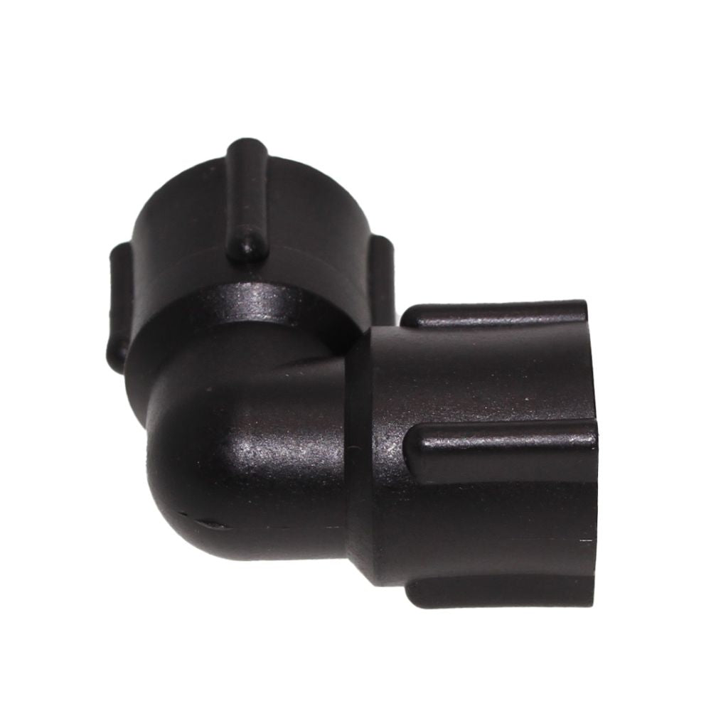 Female Elbow 1/2 FNPT x 1/2 FNPT - Black Polypropylene