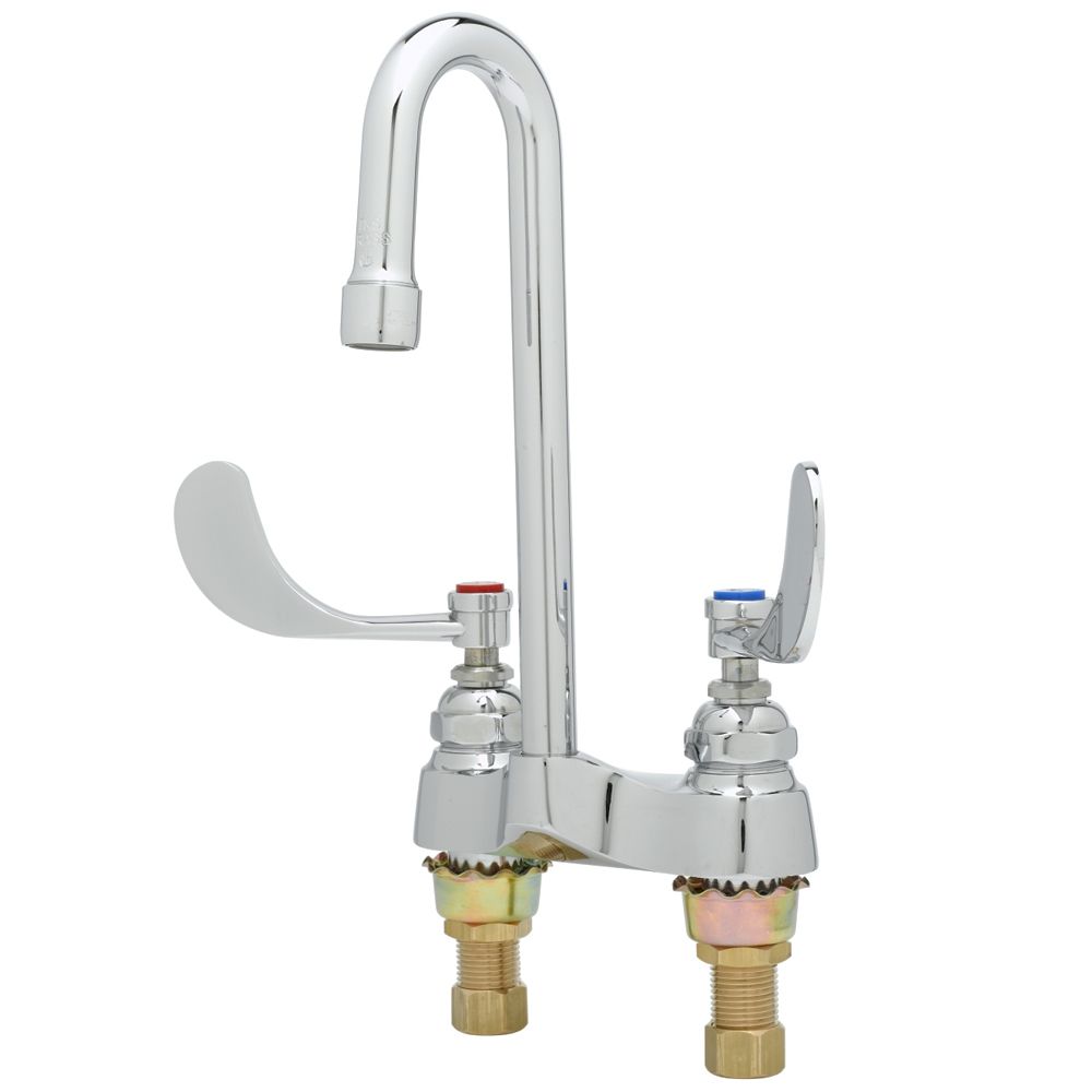 T&S Brass B-0892 Deck Mounted Medical Lavatory Faucet, Rigid Gooseneck 2-3/4" spread