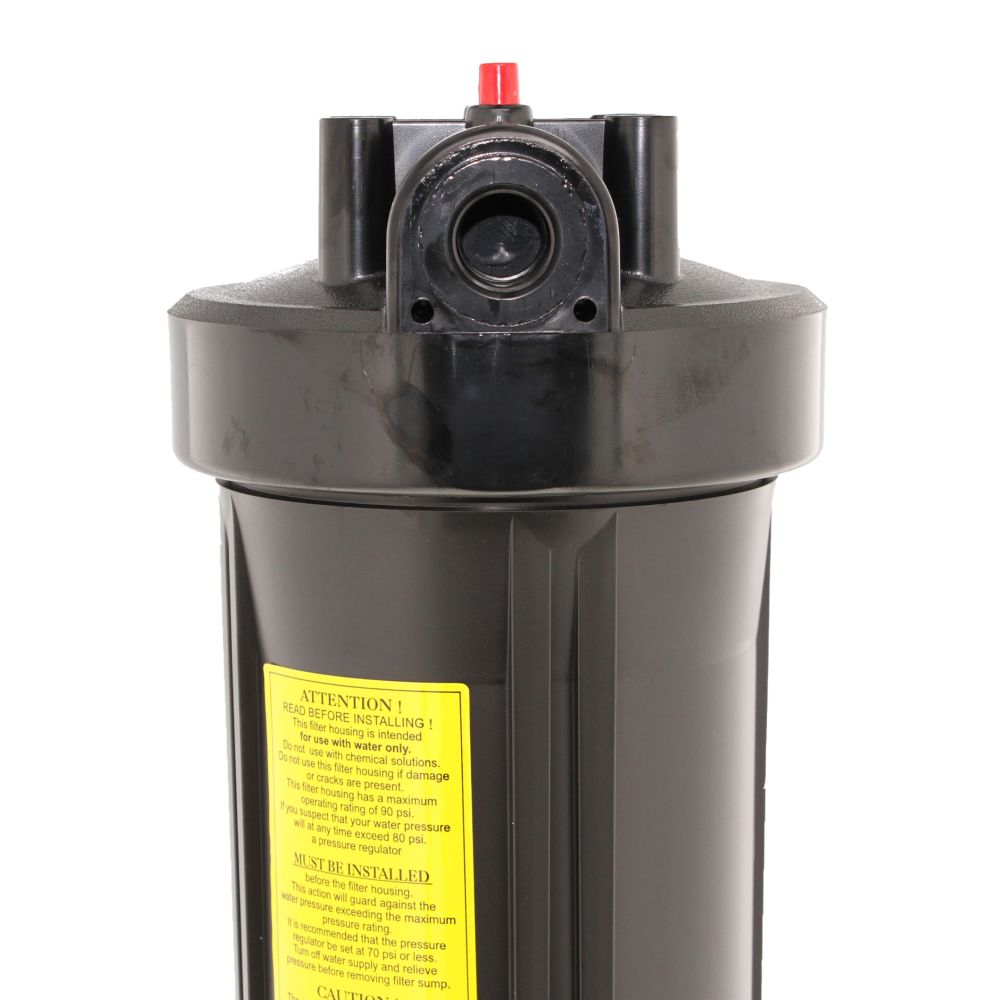 20" Neo-Pure Big Flow Filter Housing Black Cap/Black Sump with Pressure Relief 3/4"