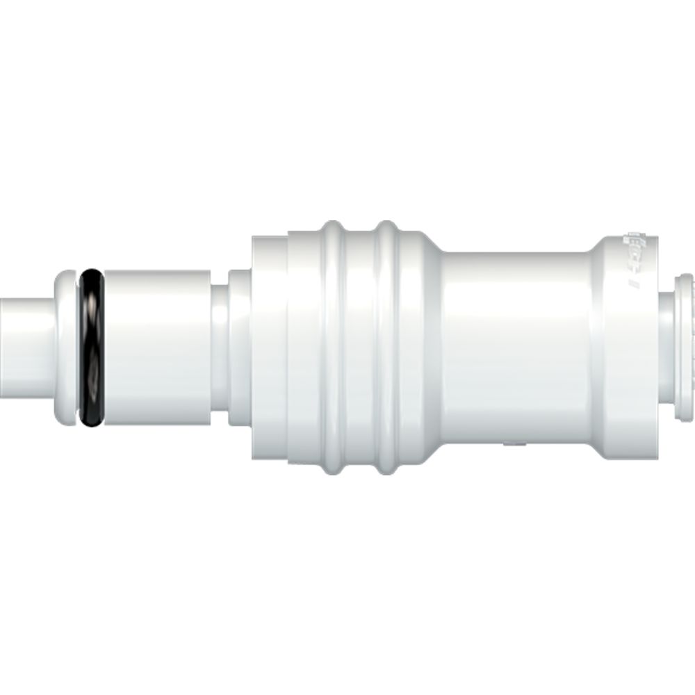 LinkTech 40AC Series Straight Male, Valved, 1/4" O.D. Push-In, Natural Acetal, Buna N