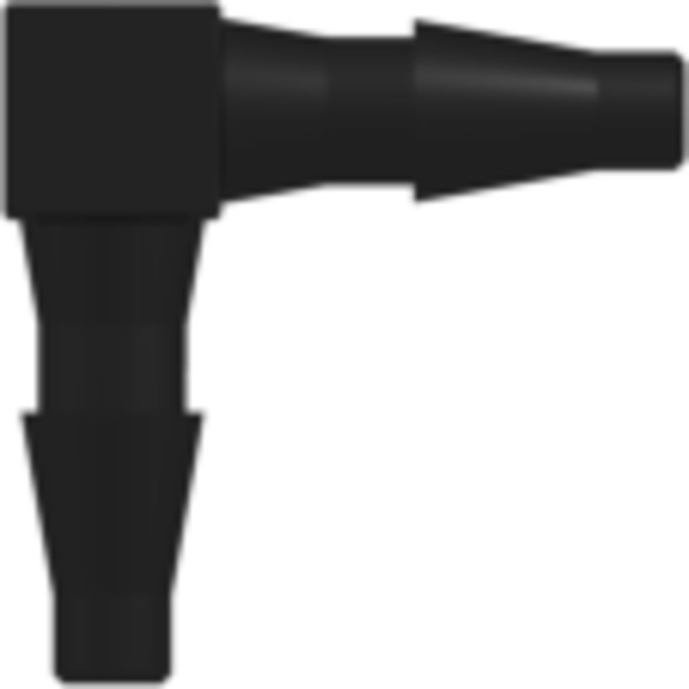 Linktech Tube Fitting with Classic Series Barbs, 1/16" ID, Black Nylon