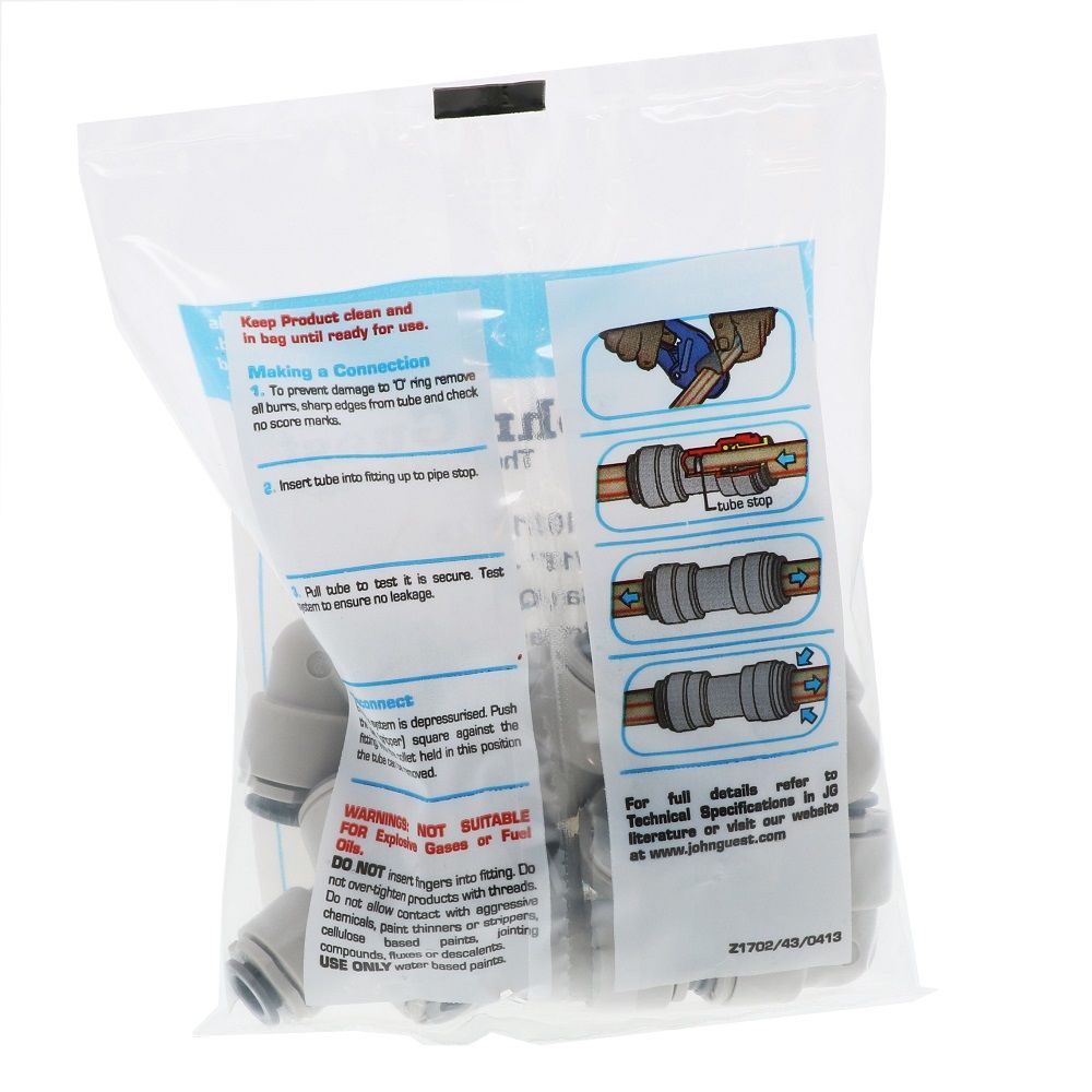 John Guest Superseal Elbow - 5/16 Superseal x 3/8