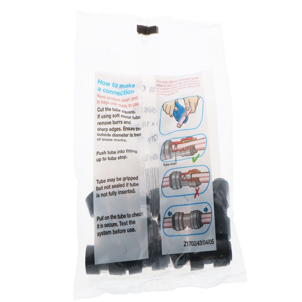 John Guest Female Adaptor BLACK ACETAL - 6mm x 1/8 BSP