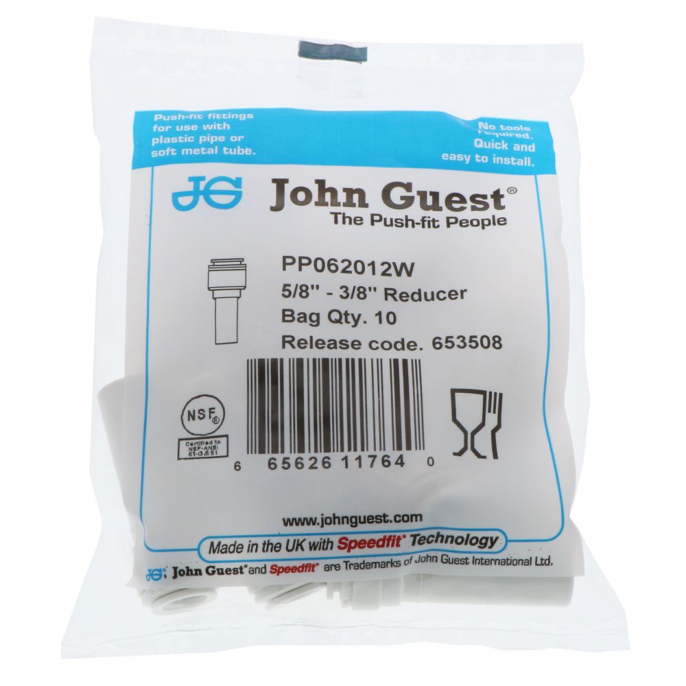 John Guest Reducer Stem - 5/8 OD Stem x 3/8 OD