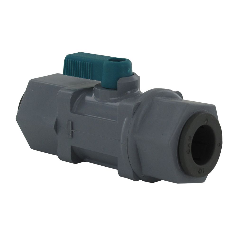 Inline Ball Valve PVC - 1/2 Tube x 1/2 Tube