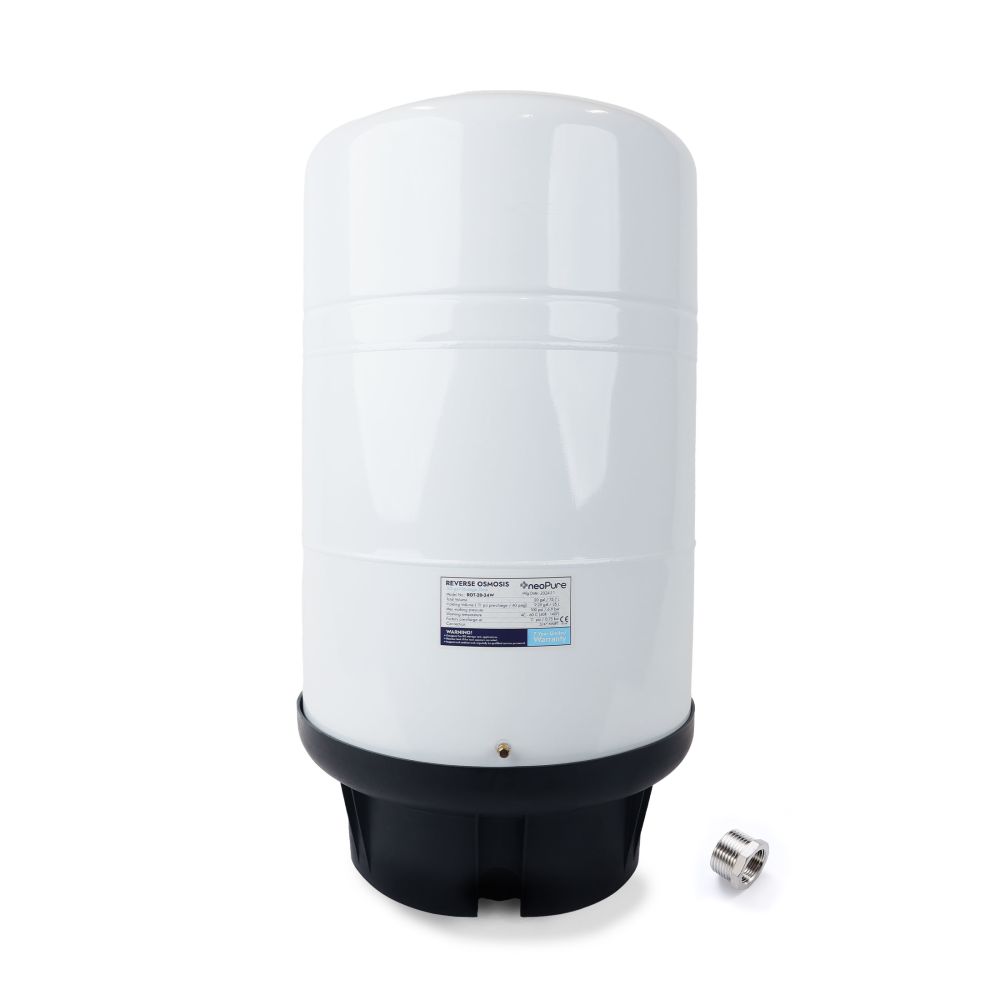 neoPure Tank RO Storage 20 Gal, 15.2" dia x 27.5" h, 1.0" MNPT White
