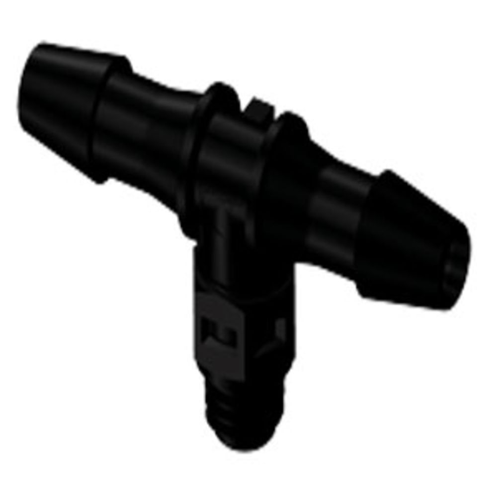 MT531 Tee Fitting Black Nylon Tapered 10-32 X 5/32 HB X 5/32 HB