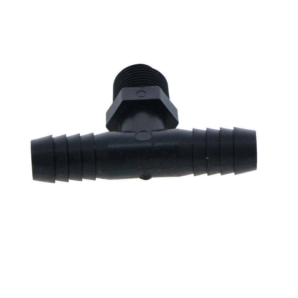 Barb Tee x Male Branch - 1/2 ID x 3/8 MNPT