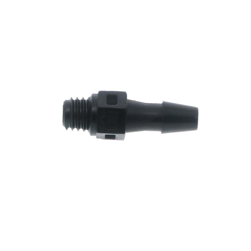 FitQuik Nylon Thread to Tube Straight Fitting - 10-32 UNF to 1/8 Hose Barb - Black