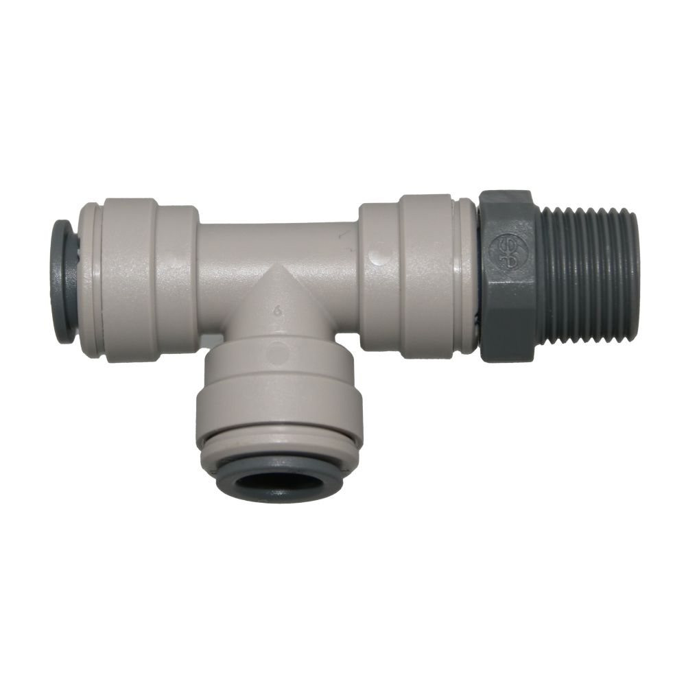 John Guest Swivel Male Run Tee NPTF - 3/8 x 3/8 NPTF