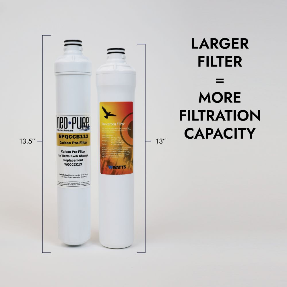 Neo-Pure Kwik Change 13" Carbon Block Pre-Filter Replacement For Watts WQCCC13
