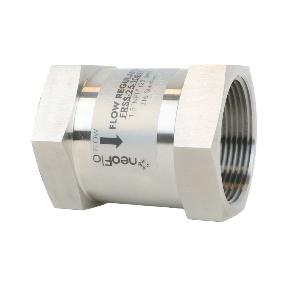 neoFlo Stainless Steel Flow Restrictor 25 GPM 316SS 1.5" FPT x FPT