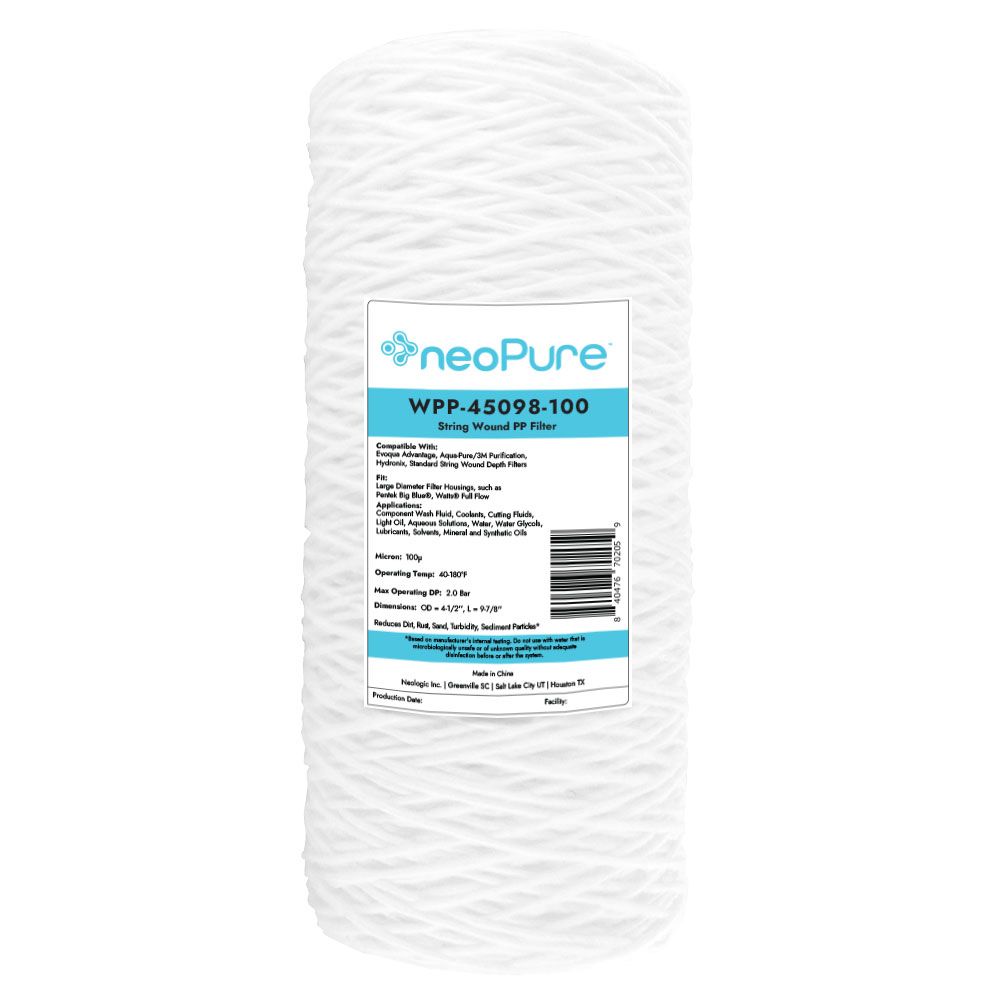 Neo-Pure 4.5" x 9-7/8" String Wound PP Filter 100 mic