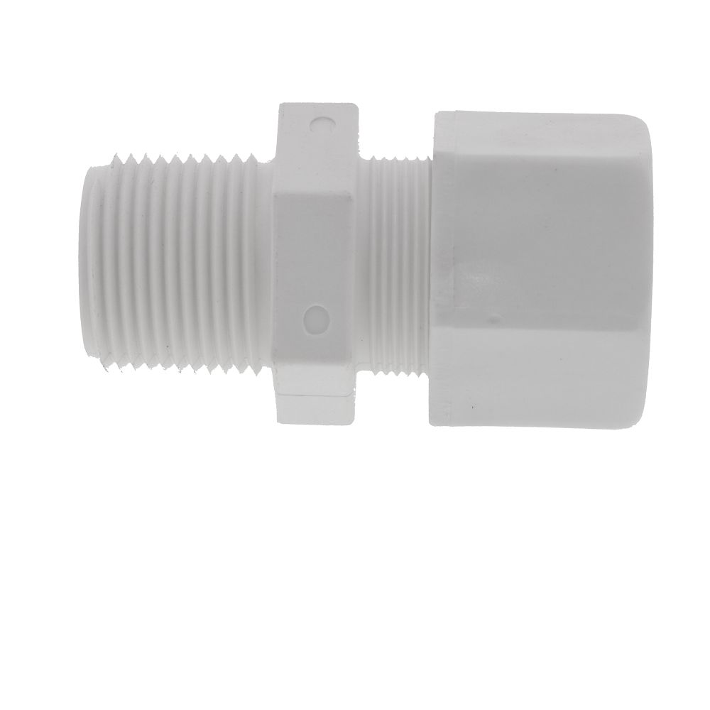 JACO 10-12-12-P-PG Polypropylene Male Connector 3/4 OD Tube x 3/4 MPT