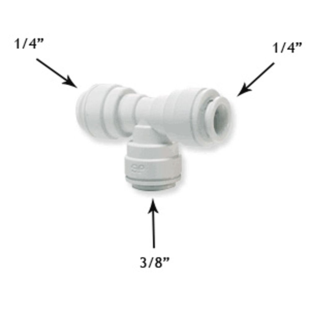 John Guest Reducing Tee Polypro - 1/4 x 1/4 x 3/8 Branch