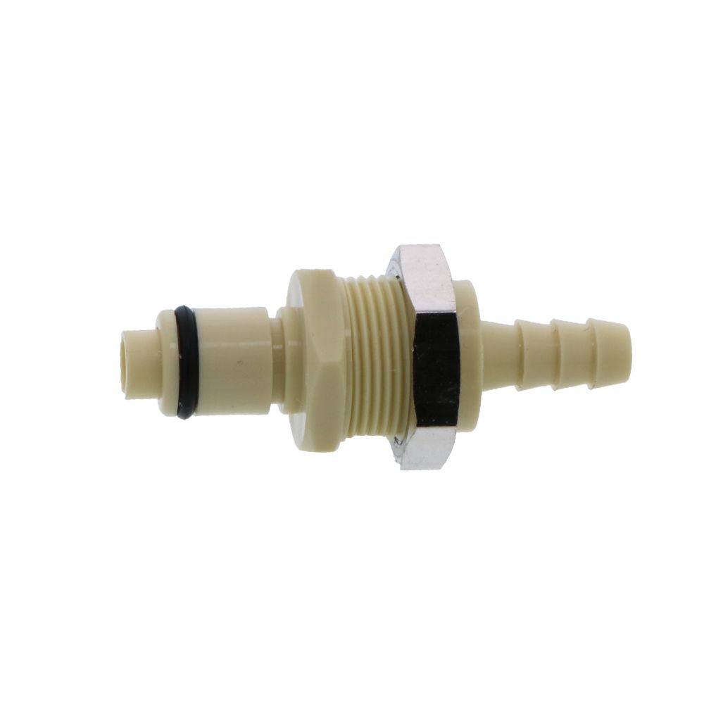 PLCD4200412 Valved Panel Mount Hose Barb Coupling Insert 1/4 ID Barb