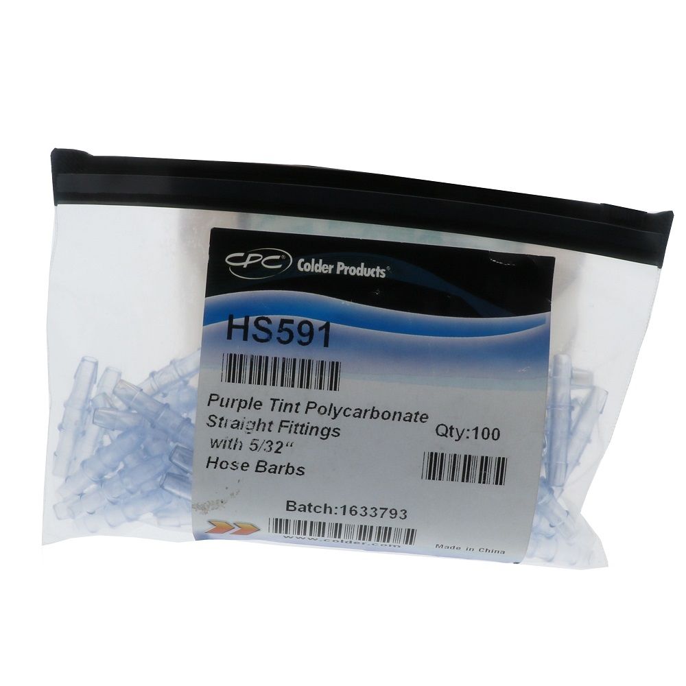 FitQuik Polycarbonate Tube to Tube Straight Fitting - 5/32 ID x 5/32 ID - Purple