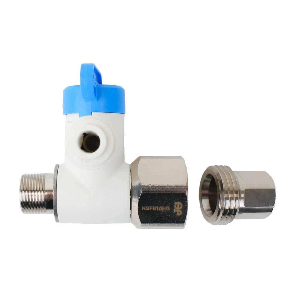 John Guest Angle Stop Adapter Valve Lead-Free - 1/2 x 3/8 x 1/4