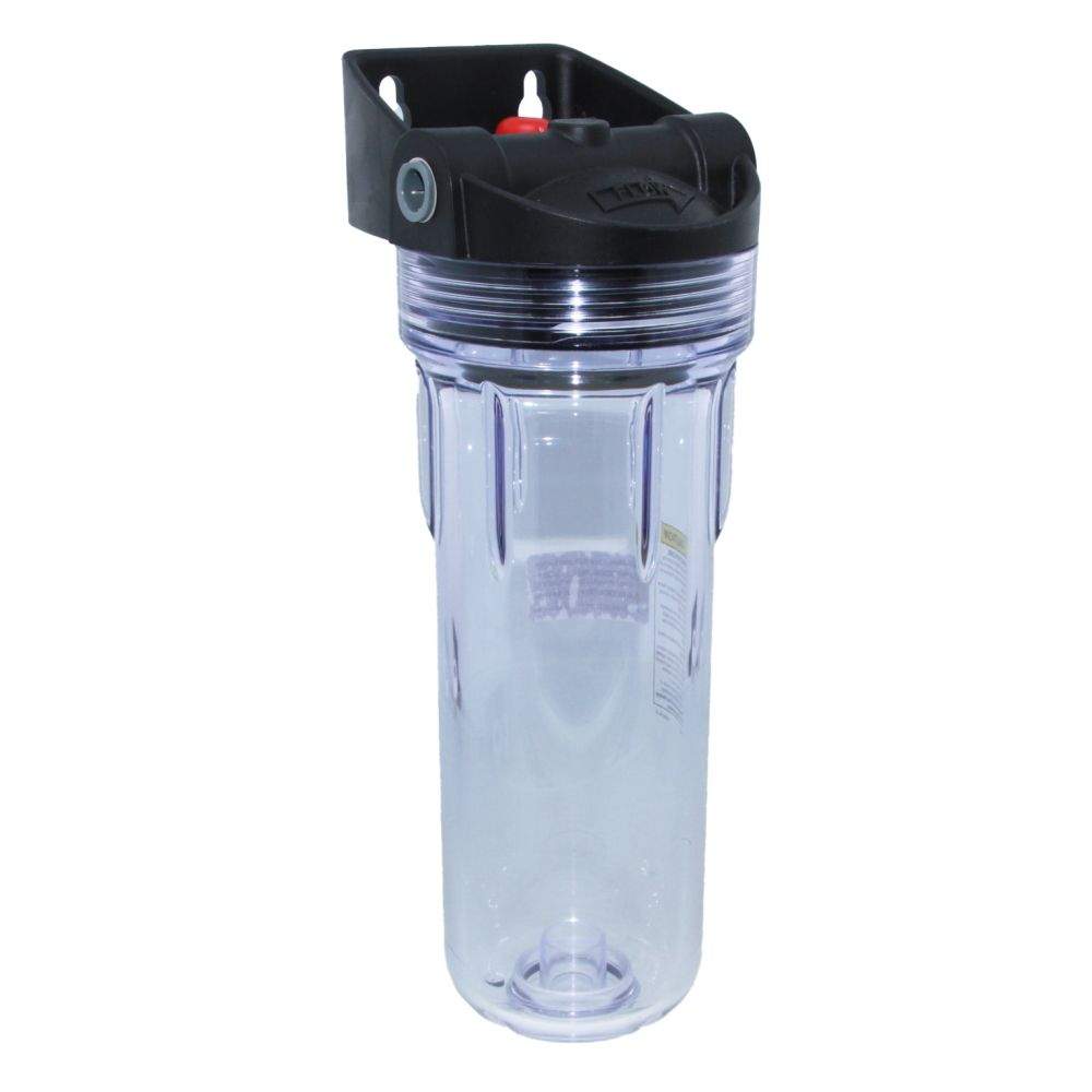 Pentek 158794 10" 3G Slim Line Filter Housing Black/Clear IB w/ PR - 1/2" QC