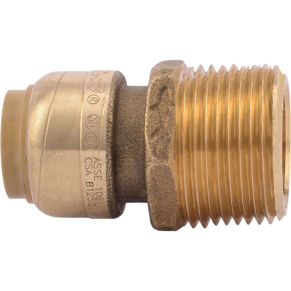 SharkBite® U116LF Lead-Free Brass Push-to-Connect Male Adapter - 1/2" x 3/4" MPT