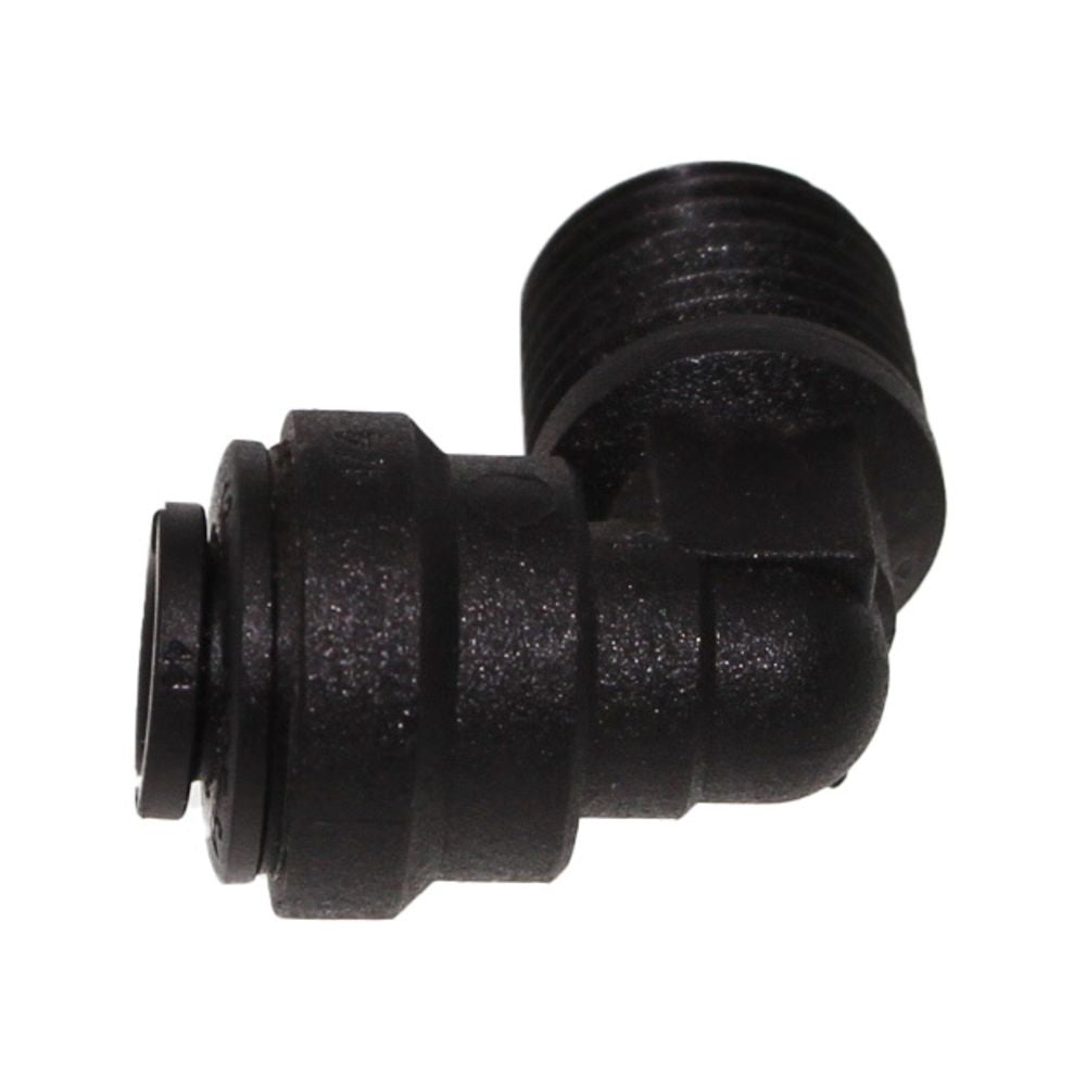 John Guest Fixed Elbow NPTF Black Polypropylene - 1/4 x 1/8 NPTF