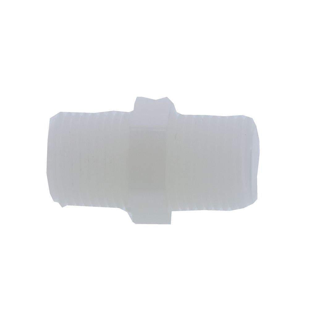 Nipple Hex - 3/8" MPT Natural Nylon