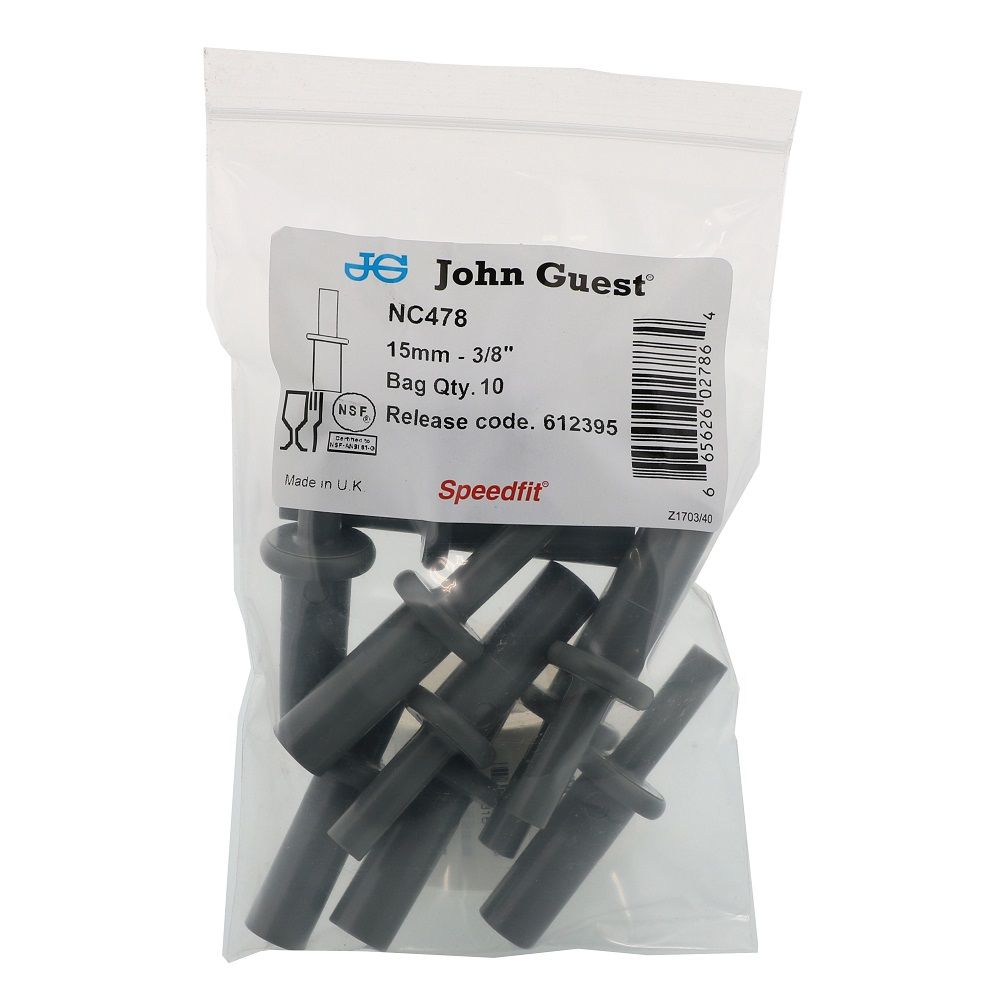 John Guest Stem To Stem Connector - 15mm OD Stem x 3/8 OD Stem