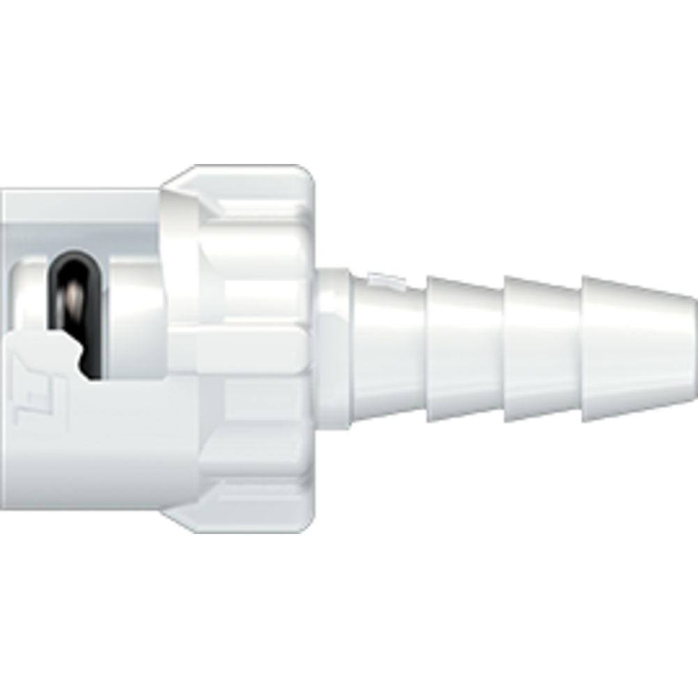 LinkTech 10AC Series Straight Male, Non-valved, 1/8" HB, Natural Acetal, Buna N