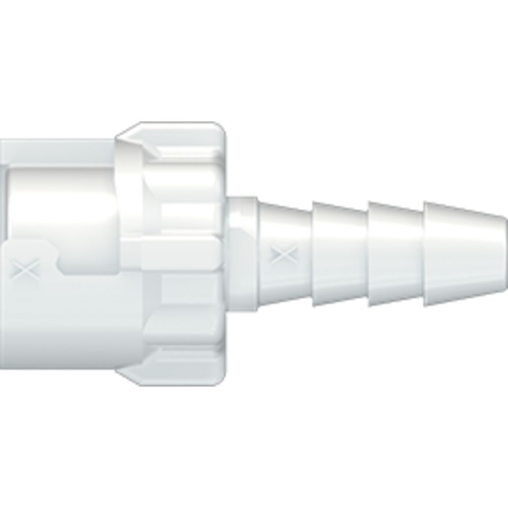 LinkTech 10AC Series Straight Female, Valved, 1/8" HB, Natural Acetal, Buna N