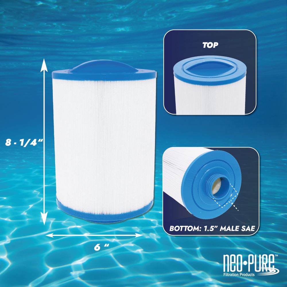 Neo-Pure PS-645-BB Pool and Spa Filter 6” x 8-1/4”