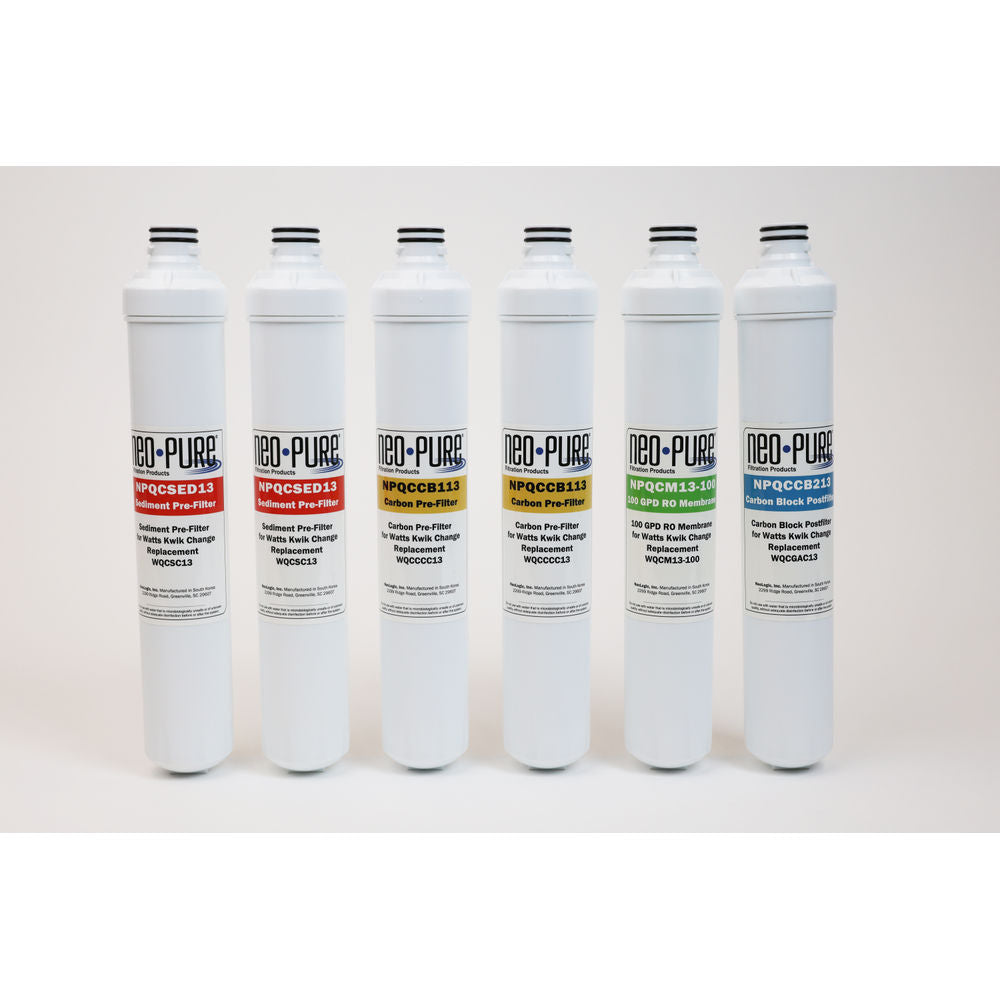 Neo-Pure 13" Replacement RO Membrane Filter Kit for Watts Kwik Change