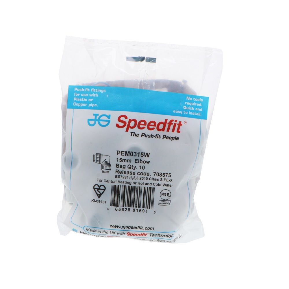 John Guest Union Elbow - 15mm