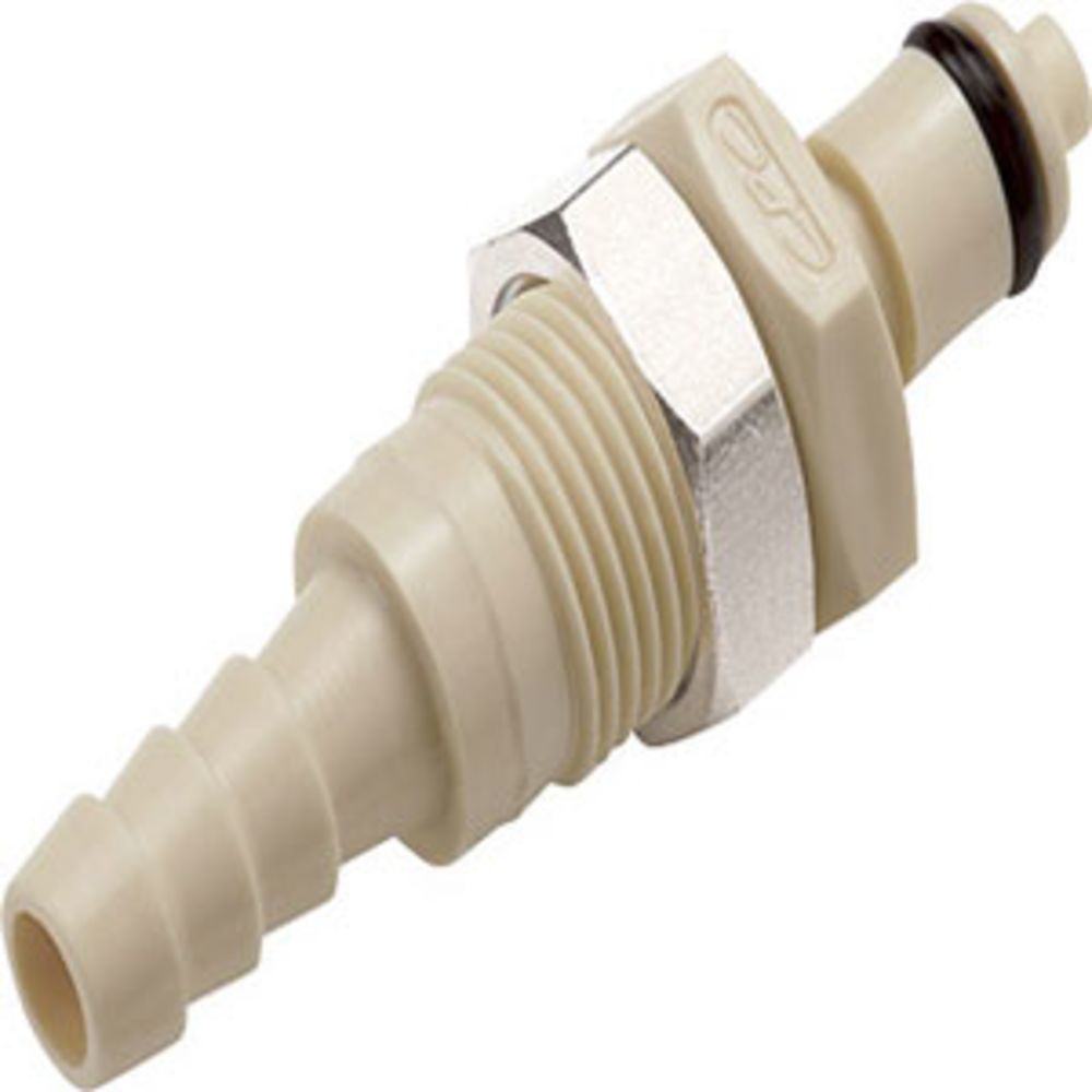 PMCD420412 Valved Panel Mount Hose Barb Coupling Insert 1/4 ID Barb
