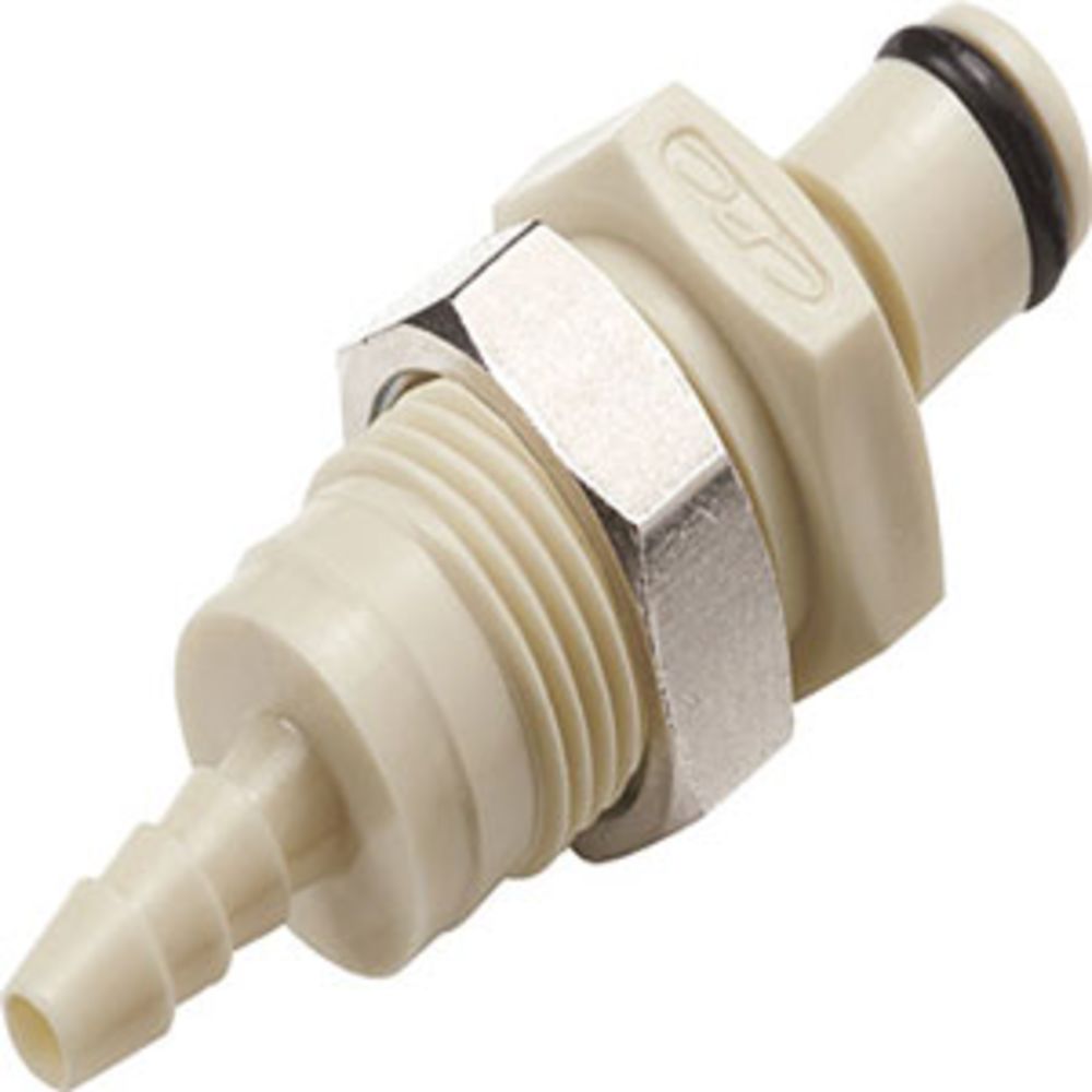 PMC420212 Non-Valved Panel Mount Hose Barb Coupling Insert 1/8 ID Barb