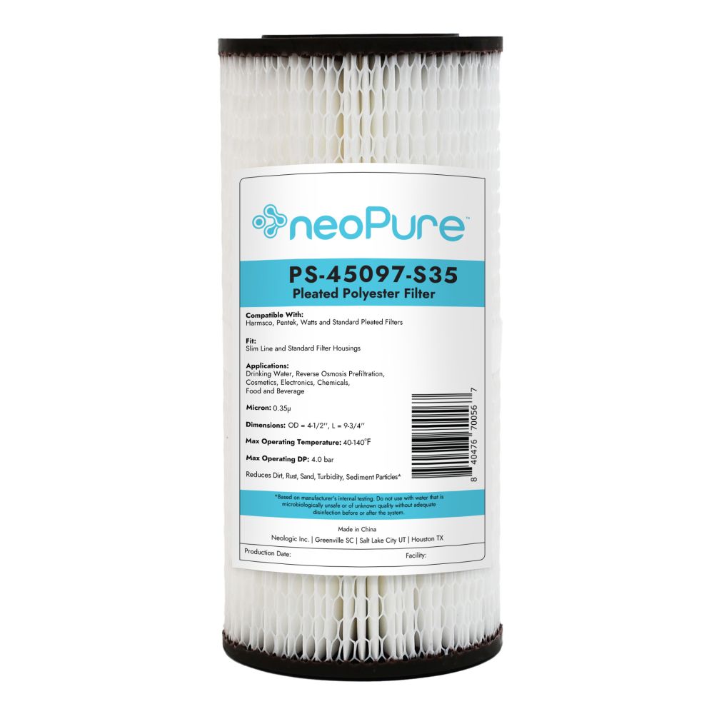 Neo-Pure PS-45097-S35 9-3/4" BB High Efficiency Pleated Filter 0.35 micron