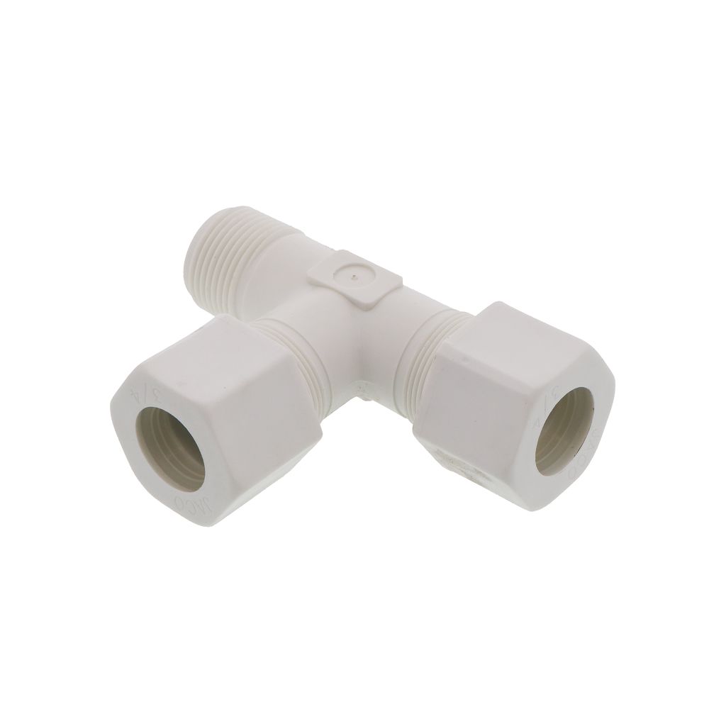 JACO 75-12-12-P-PG Polypropylene Male Run Tee 3/4 OD Tube x 3/4 MPT