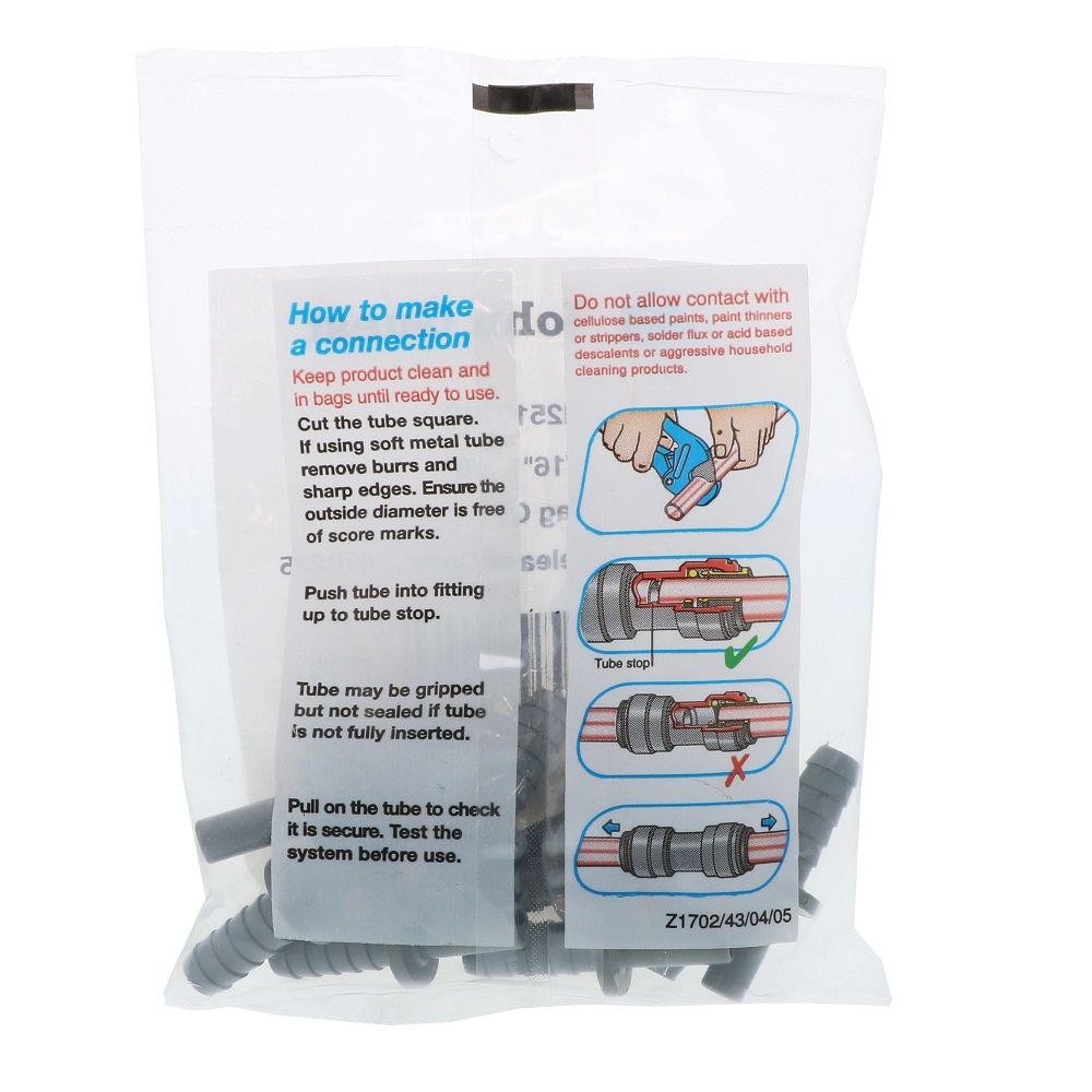 John Guest Stem Barb Connector - 5/16 OD Stem x 3/8 ID Barb