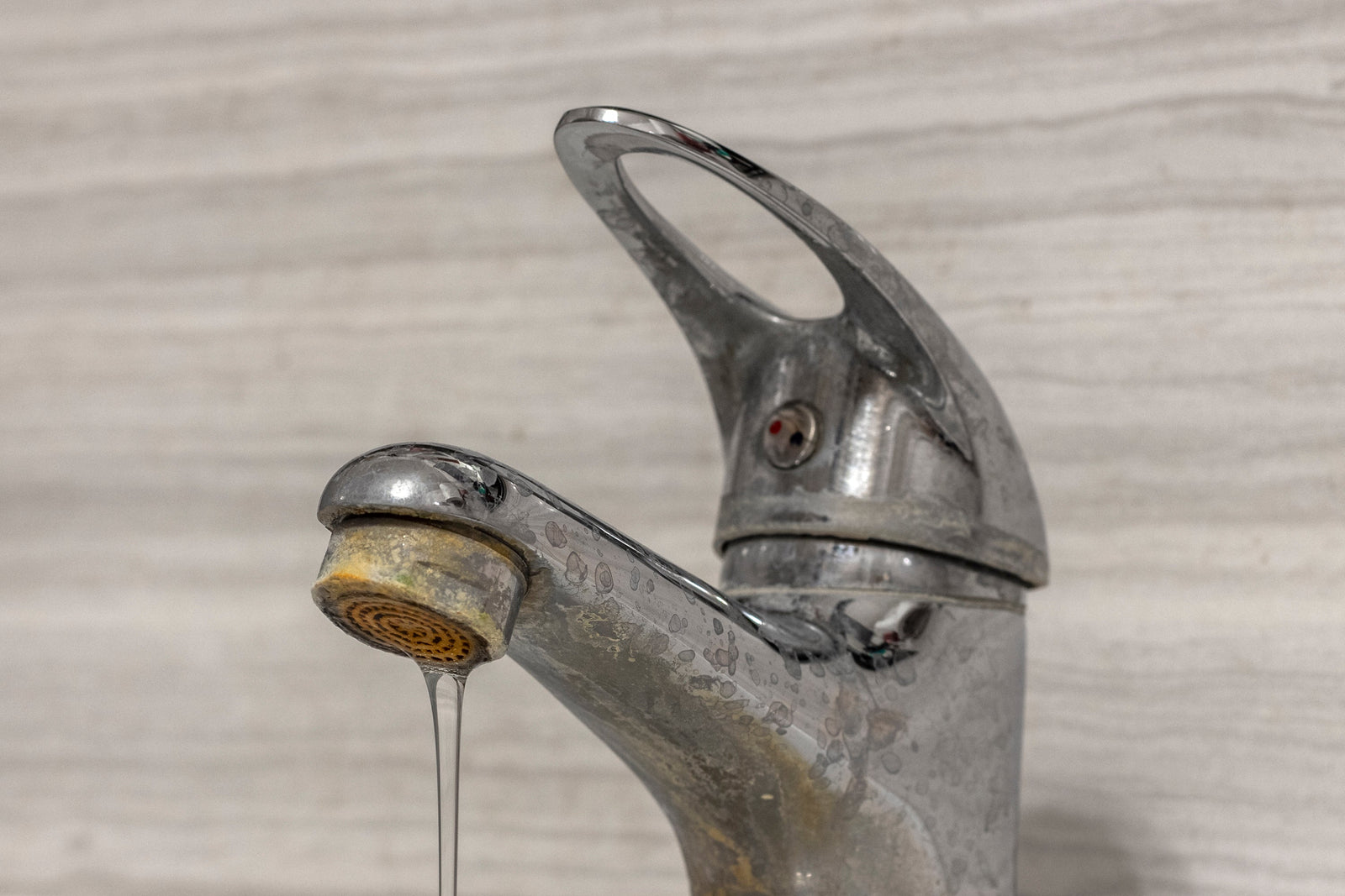 faucet with scaling from hard water