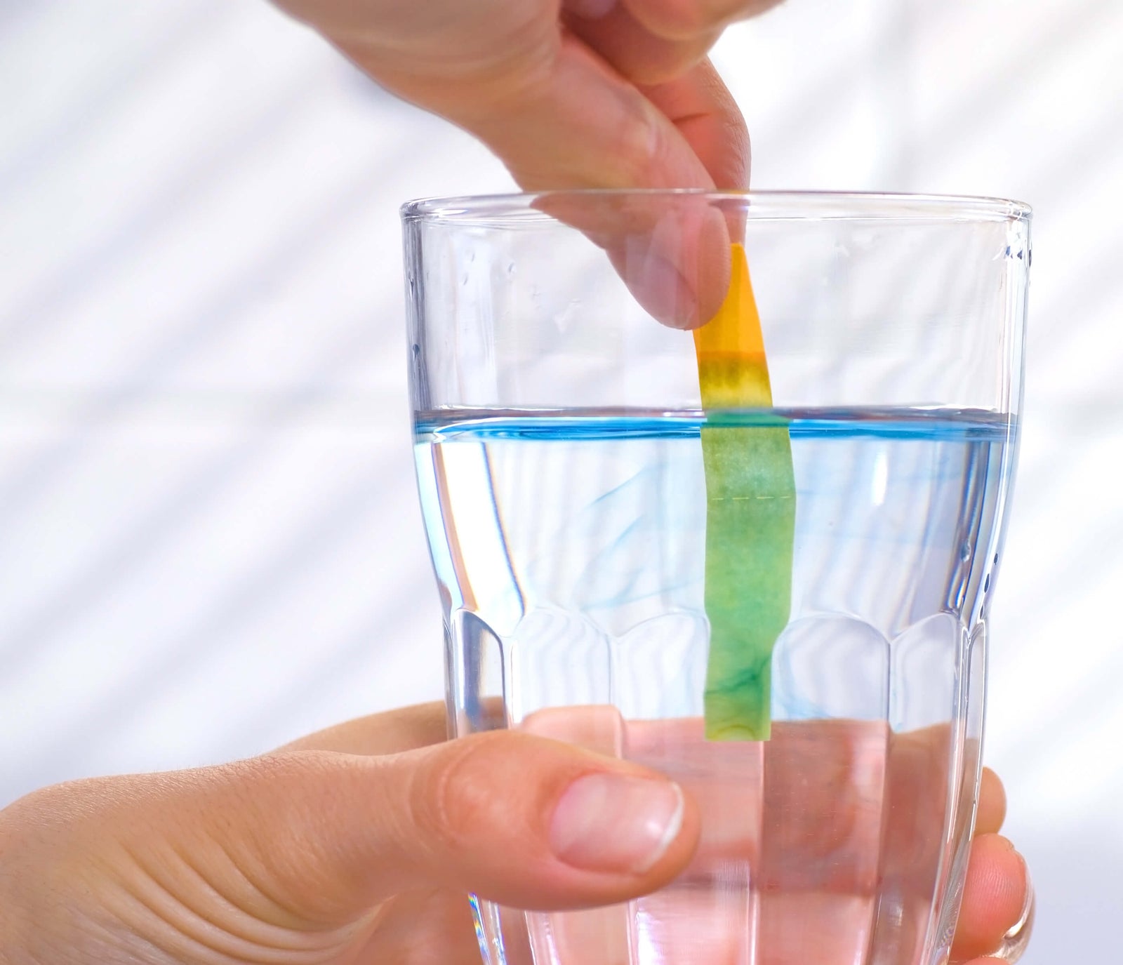 litmus paper in water