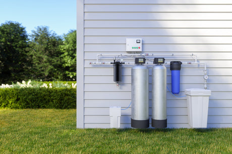 whole house water filter outside of a home