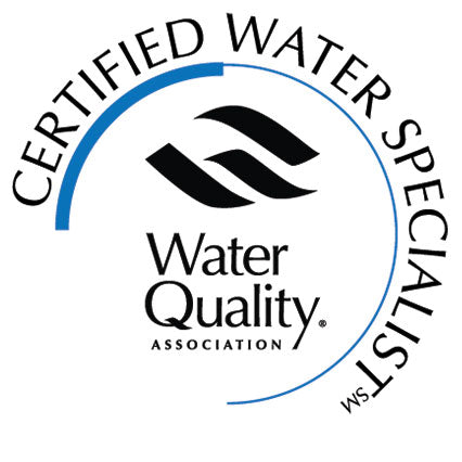 Logo of the Certified Water Specialist from the Water Quality Association on a white background