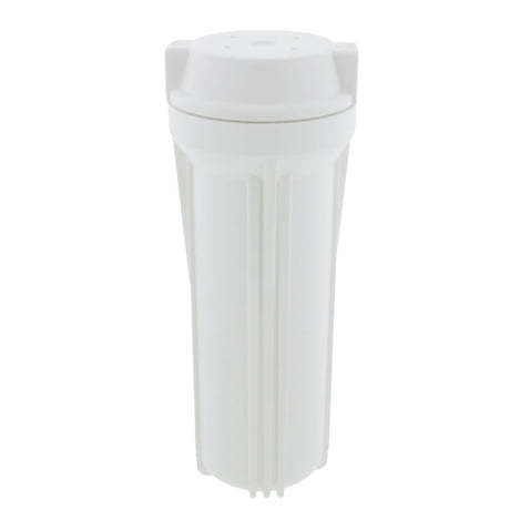 10" Slim Line Filter Housing White Sump/White Flat Cap 1/4" No PR - 1/4" FPT