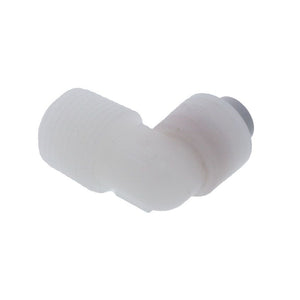 Kynar PVDF Male Elbow - 1/4 x 3/8 NPTF