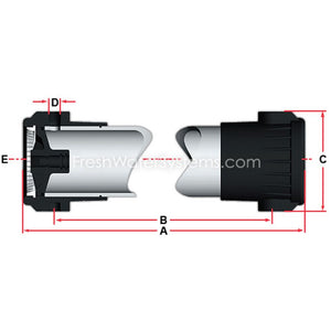 AXEON 200529 4 x 40 PVC Membrane Housing 1/2" x 1" Ports