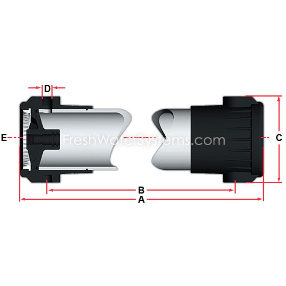 AXEON 200527 4 x 40 PVC Membrane Housing 1/2" Ports