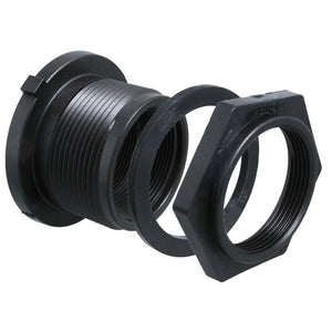 Norwesco 1 1/2" Double Threaded Polypropylene Bulkhead Fitting